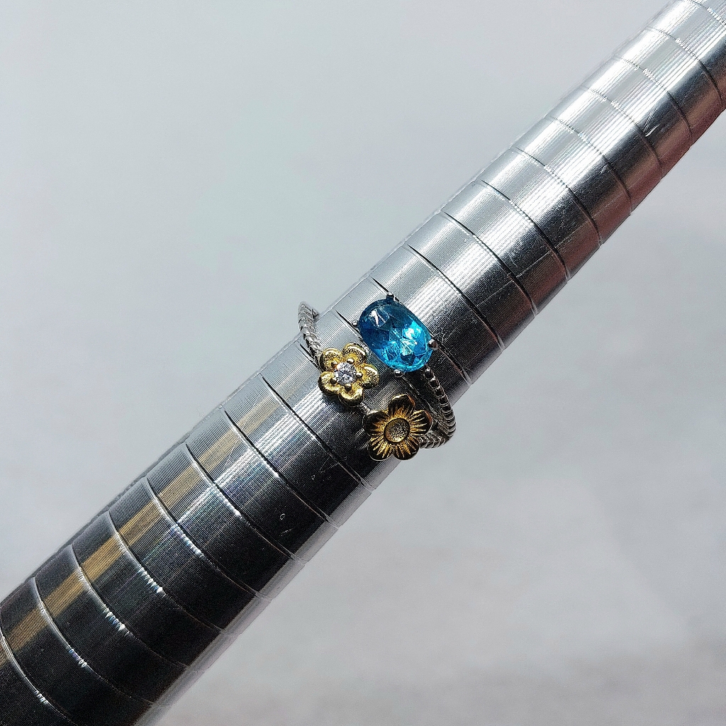 1ct Swiss Blue Topaz Ring In Sterling Silver 68$